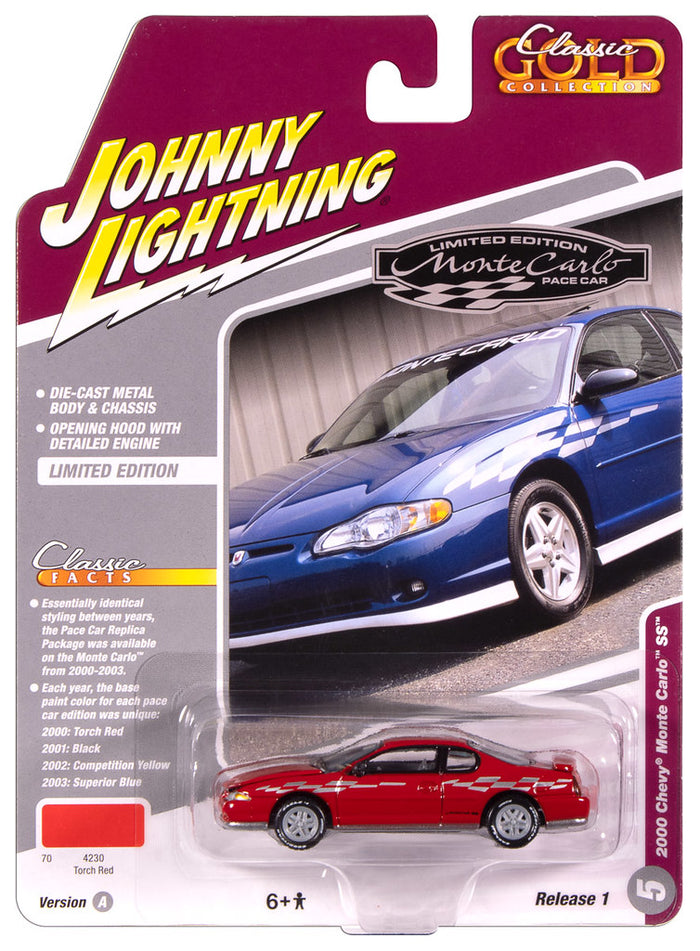 2000 Chevrolet Monte Carlo SS Red Johnny Lightning Classic Gold 1:64 S