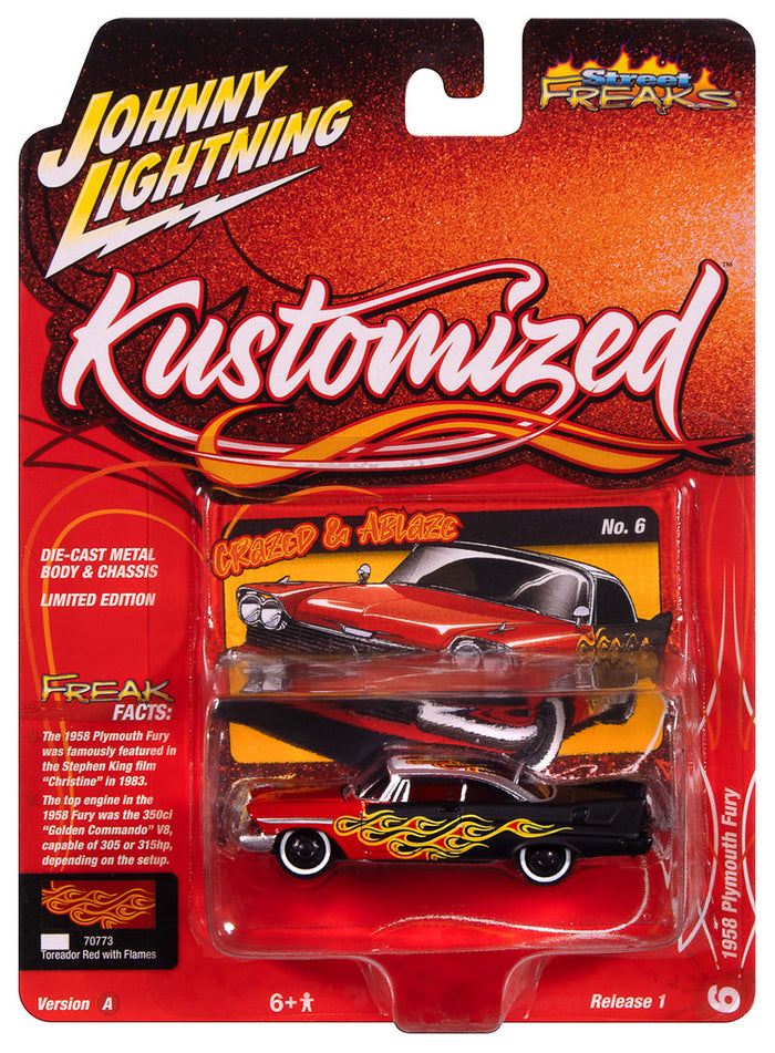 1958 Plymouth Fury Black Johnny Lightning Street Freaks 1:64 Scale