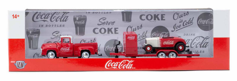 1956 Ford F-100 & 1932 Roadster M2 Machines 1:64 Scale Auto Haulers Coca-Cola Release TW31