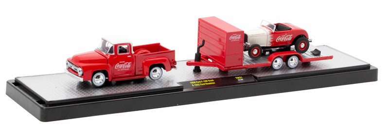 1956 Ford F-100 & 1932 Roadster M2 Machines 1:64 Scale Auto Haulers Coca-Cola Release TW31