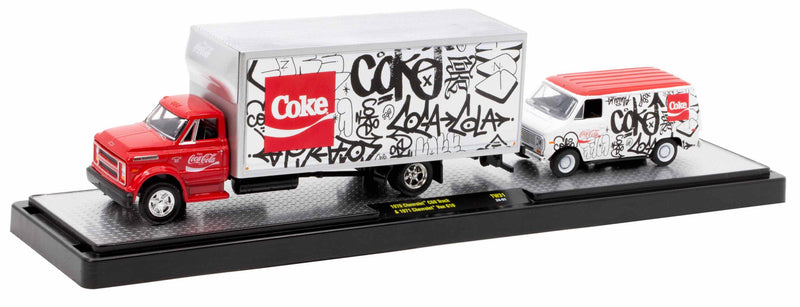 1970 Chevrolet C60 & 1971 G10 Van M2 Machines 1:64 Scale Auto Haulers Coca-Cola Release TW31