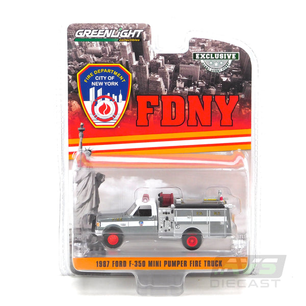 Chase Hobby Exclusive 30502 1987 Ford F-350 Mini Pumper Fire Truck FDNY 1:64 Diecast