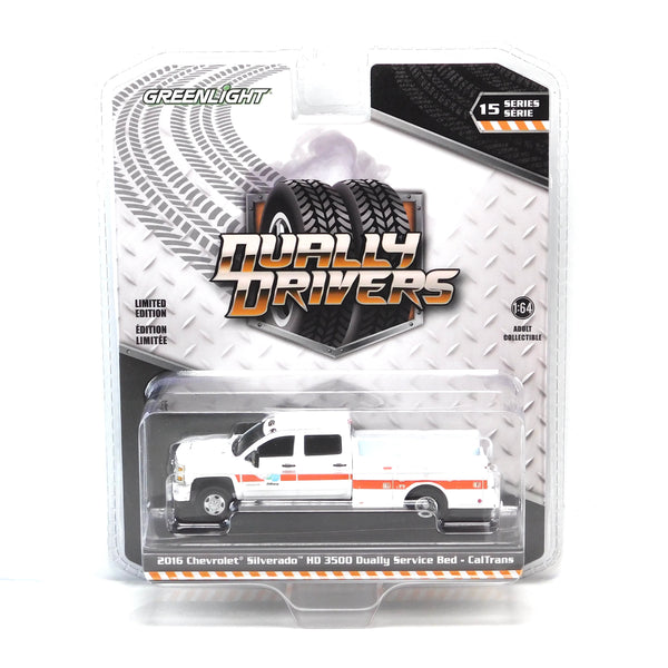 Dually Drivers 46150C 2016 Chevrolet Silverado 3500 HD CalTrans Dually 1:64 Diecast