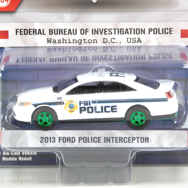 Green Machine Hot Pursuit Special Edition FBI Police 43025-C 2013 Ford Police Interceptor Police 1:64 Diecast