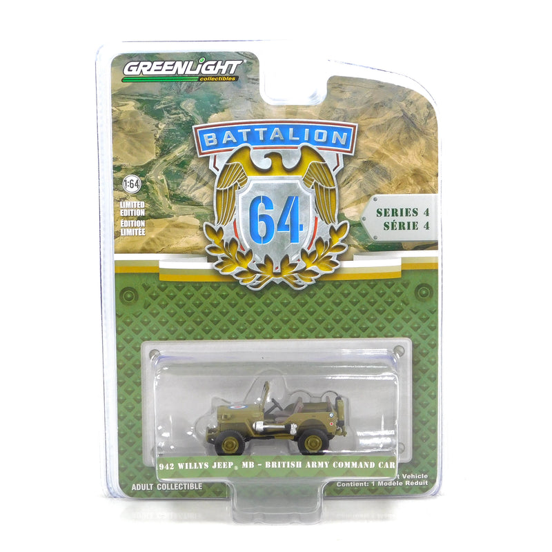 Battalion 64 61040B 1942 Willys MB Jeep British Army 1:64 Diecast