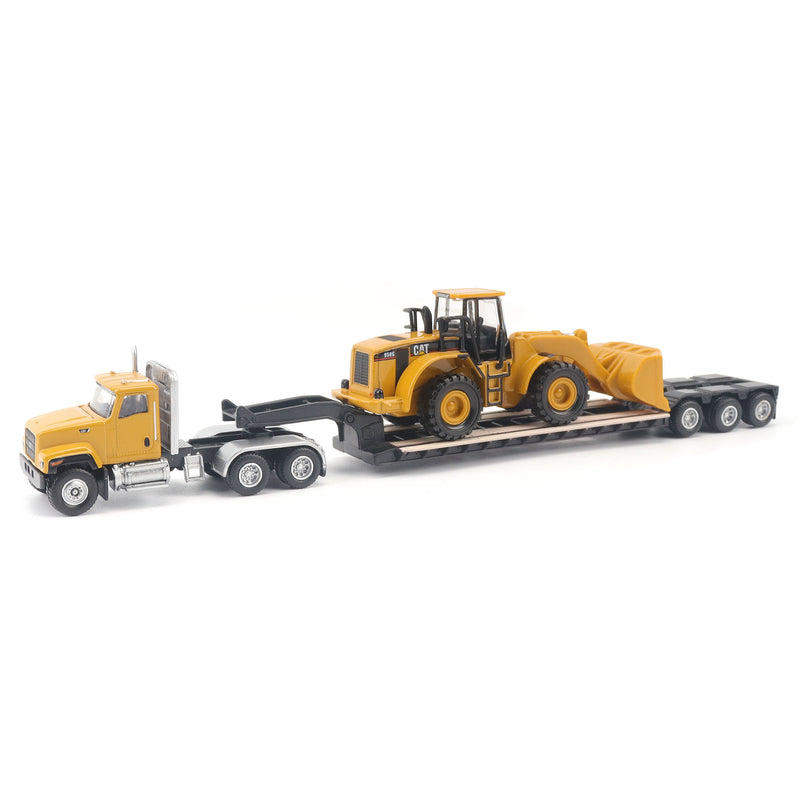 Caterpillar CT681 Day Cab With Lowboy and 950G 1:87 Scale Diecast 84418