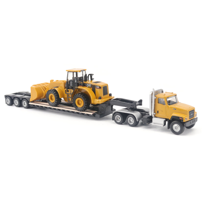 Caterpillar CT681 Day Cab With Lowboy and 950G 1:87 Scale Diecast 84418