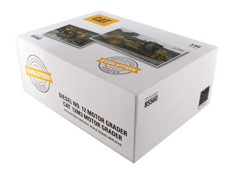 Caterpillar 12M3 and N0. 12 Motor Grader Evolution Series 1:50 Scale Diecast 85560