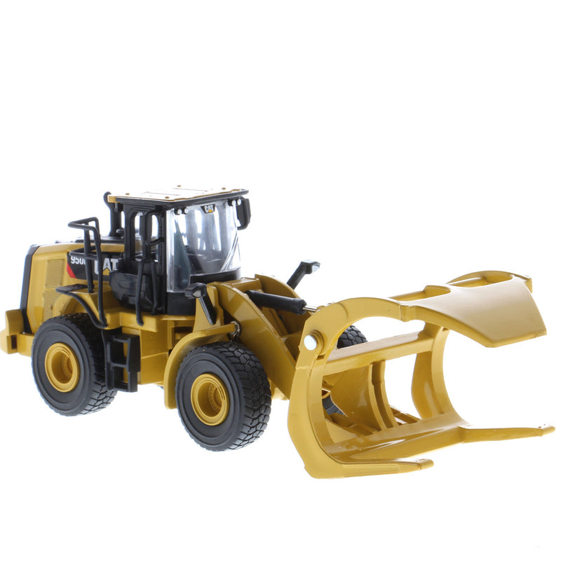 Caterpillar 950M Wheel Loader W/ Log Fork & Bucket 1:64 Scale Diecast 85635