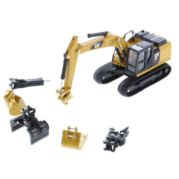 Caterpillar 320F L Hydraulic Excavator With Worktools 1:64 Scale Diecast 85636