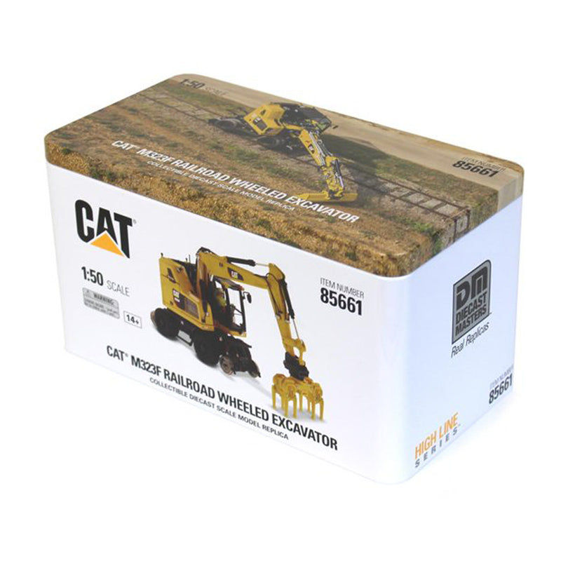 Caterpillar M323F Railroad Wheeled Excavator 1:50 Scale Diecast 85661