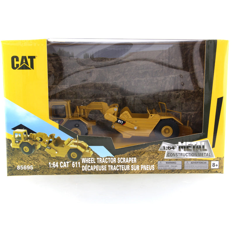 Caterpillar Wheel Tractor 611 Scraper 1:64 Scale Diecast 85695