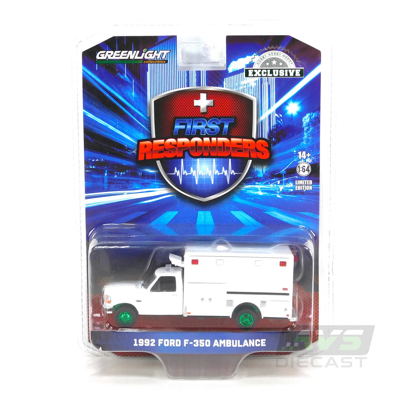 Chase Hobby Exclusive 67061 1992 Ford F-350 Ambulance White 1:64 Diecast