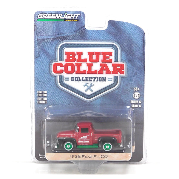 Green Machine Blue Collar 35260A 1956 Ford F-100 Indian Motorcycle Service 1:64 Diecast