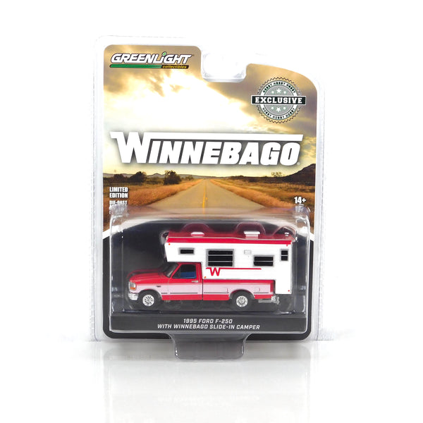 Hobby Exclusive 30449 1995 Ford F-250 Long Bed with Winnebago Camper 1:64 Diecast