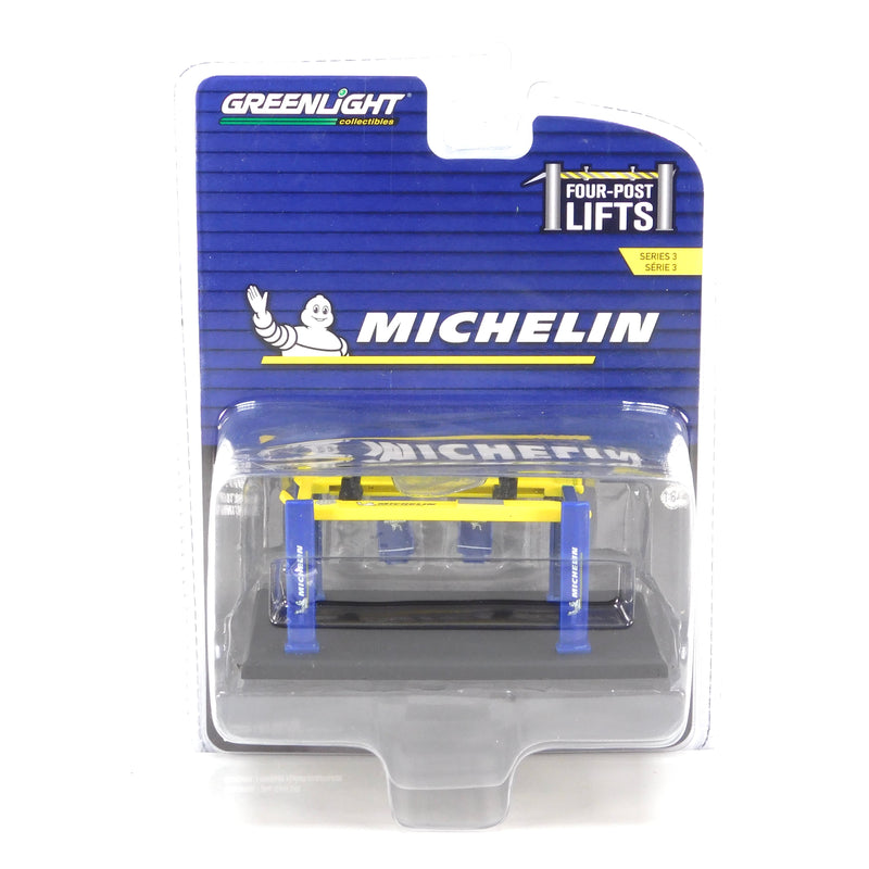 Four-Post Lifts 16130B Michelin Tires Four Post Lift 1:64 Diecast