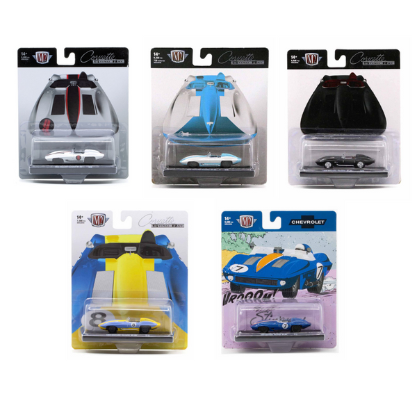 M2 Machines 1959 Corvette 5 Car Lot Auto Drivers 1:64 Diecast