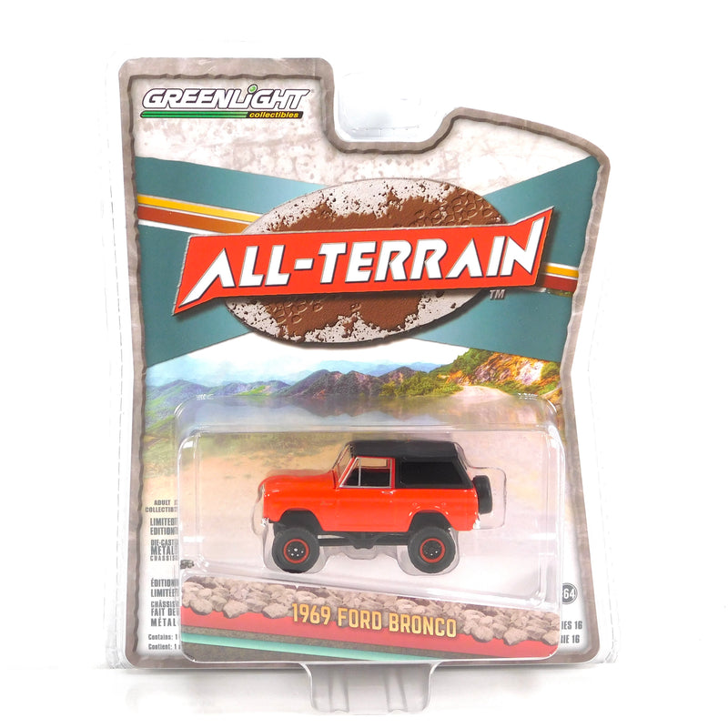 All-Terrain 35290B 1969 Ford Bronco Lifted with Soft Top 1:64 Diecast