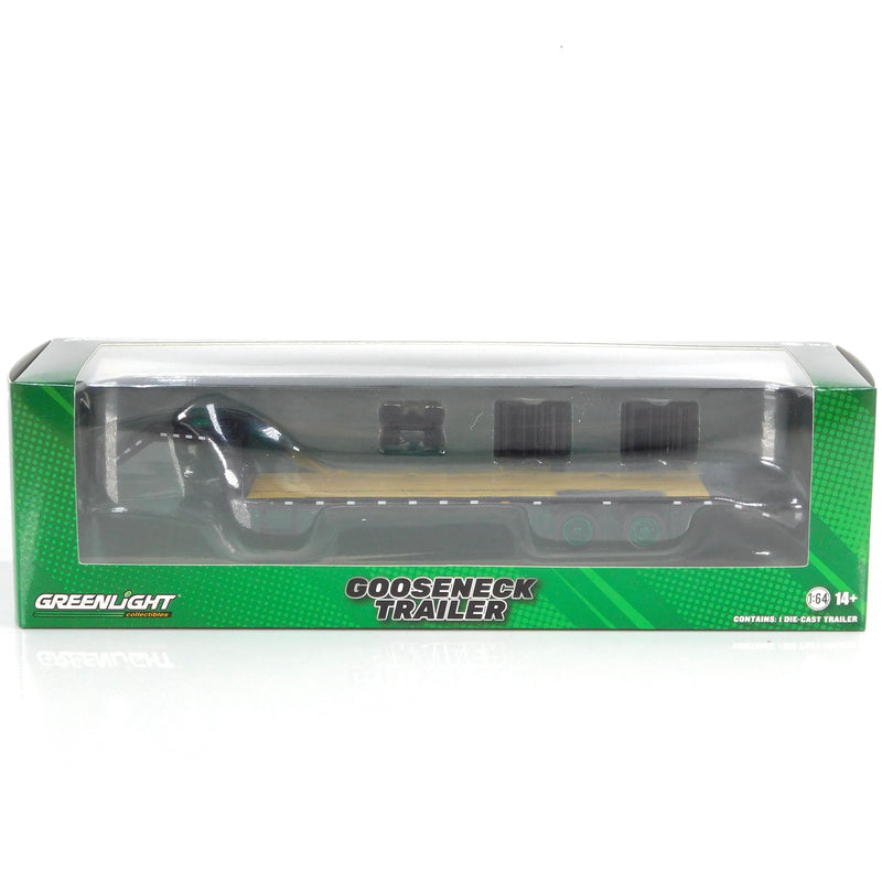 Green Machine Hobby Exclusive 30390 Gooseneck Trailer Black 1:64 Scale Diecast