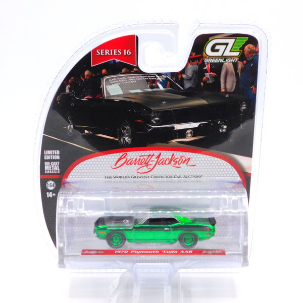 Green Machine Chase 1970 Plymouth 'Cuda AAR 1:64 Diecast Barrett-Jackson Series 14