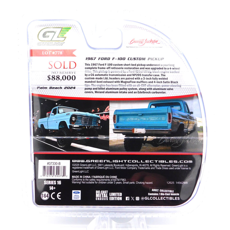 1967 Ford F-100 Custom Pickup 1:64 Diecast Barrett-Jackson Series 14