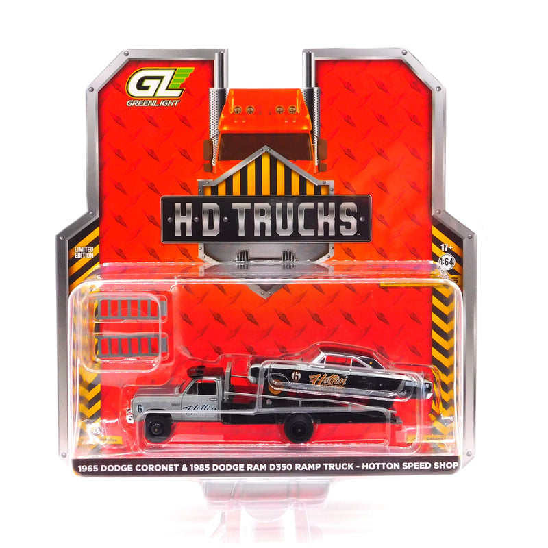 Chase 1985 Dodge Ram D350 Ramp and 1965 Dodge Coronet 1:64 Diecast H.D. Trucks (Copy)