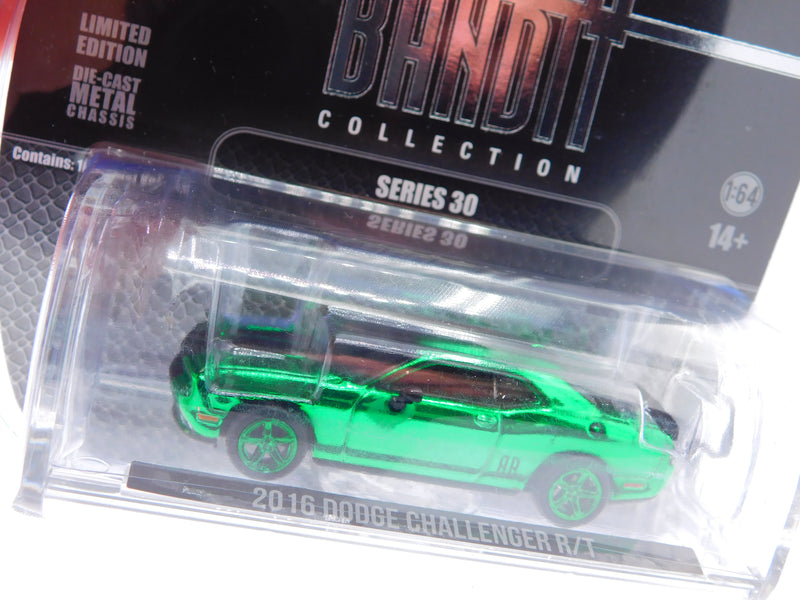 Damaged Green Machine 2016 Dodge Challenger R/T 1:64 Diecast Black Bandit Series 30