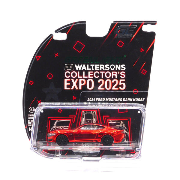 Chrome Chase 2024 Ford Mustang Dark Horse Walterson Expo Greenlight Premium 1:64 Diecast