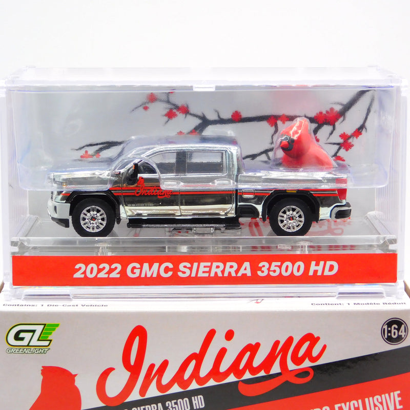 Chrome Machine 2022 GMC Sierra 3500 HD Walterson Expo Greenlight Premium 1:64 Diecast