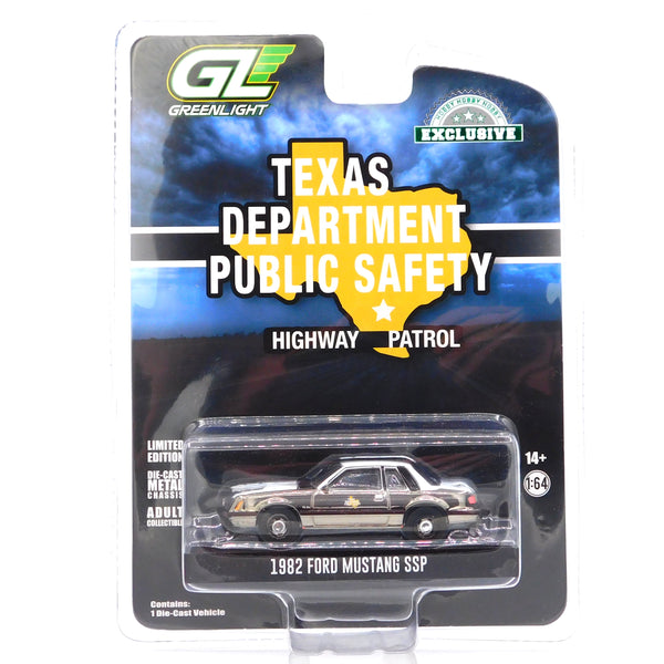 Chrome Chase 1982 Ford Mustang SSP Texas Public Safety 1:64 Diecast