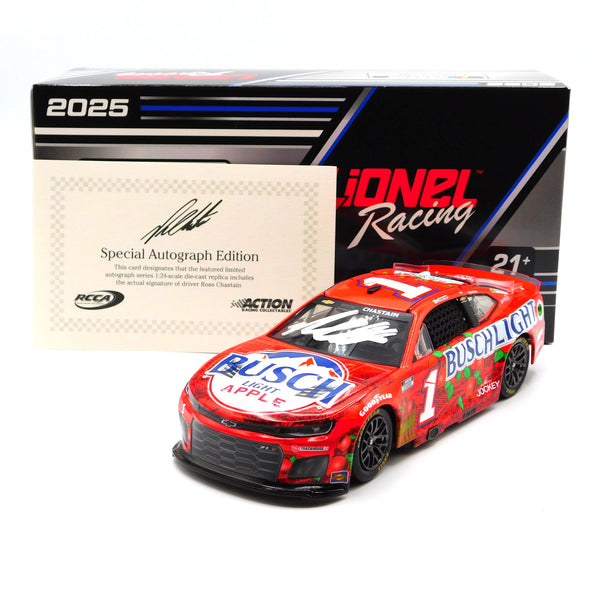 Ross Chastain 2025 Busch Light Apple Autographed 1:24 Nascar Diecast