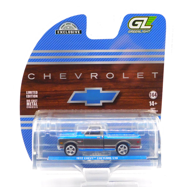 1972 Chevy Cheyenne C10 Short Bed Blue Hobby Exclusive 1:64 Diecast