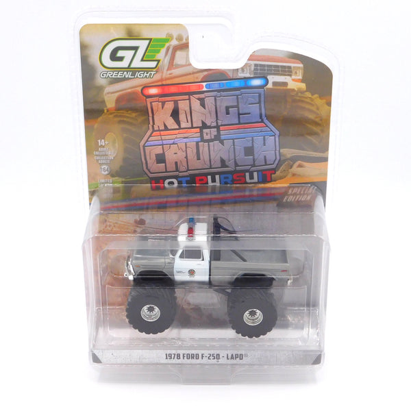Raw Chase 1978 Ford F-250 LAPD Kings of Crunch Hot Pursuit Special Edition 1:64 Diecast