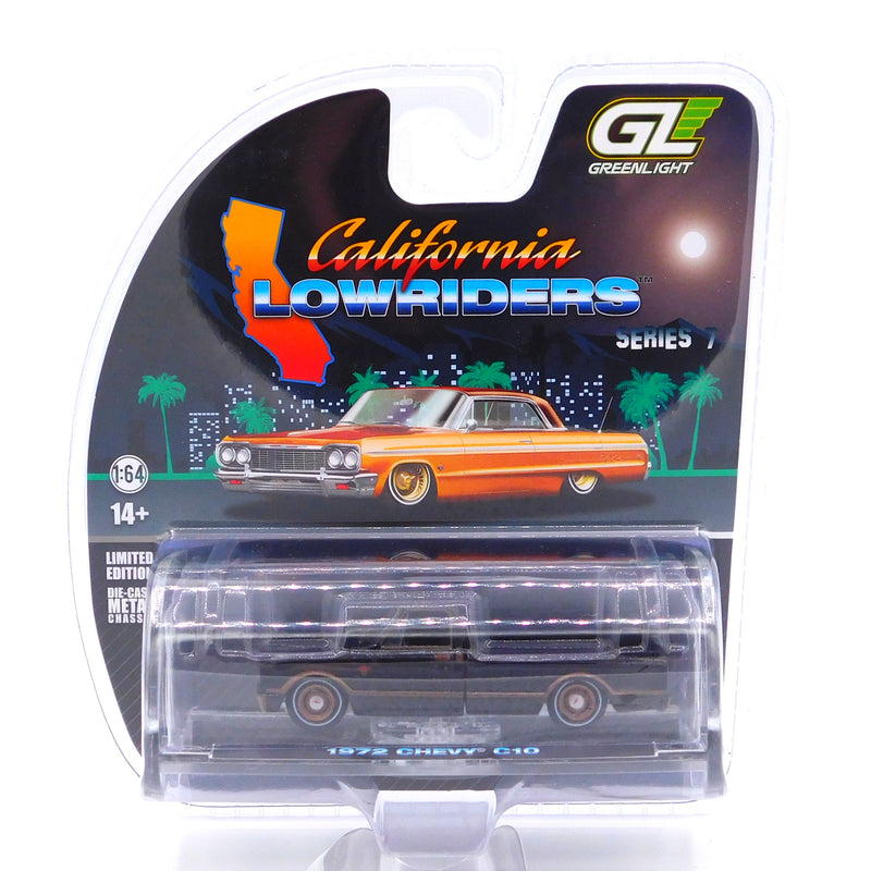 1972 Chevy C10 Lowrider Black California Lowriders Series 7 1:64 Diecast