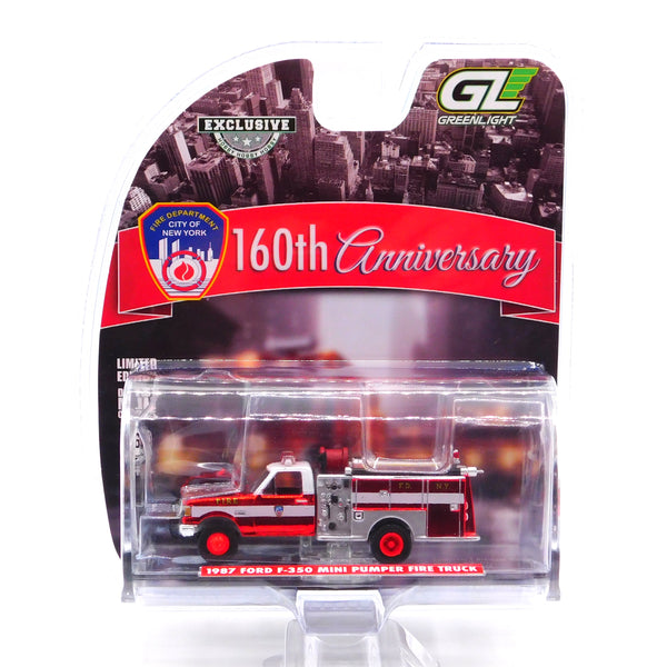 Chrome Chase 1987 Ford F-350 Mini Pumper Fire Truck FDNY Hobby Exclusive 1:64 Diecast