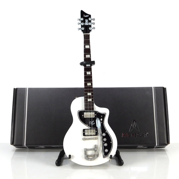 Axe Heaven David Bowie 1961 Dual Tone Supro White  Miniature Guitar Replica