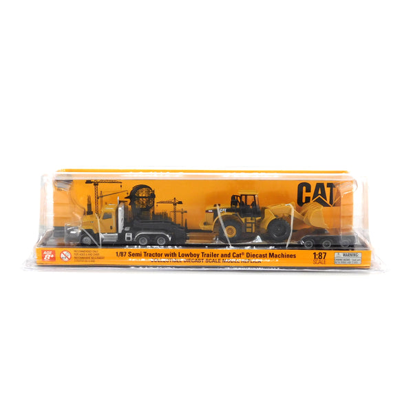 *Missing Part* Caterpillar CT681 Day Cab With Lowboy and 950G 1:87 Scale Diecast 84418