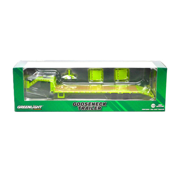 Hobby Exclusive 30521 Gooseneck Trailer Lime Green 1:64 Scale Diecast