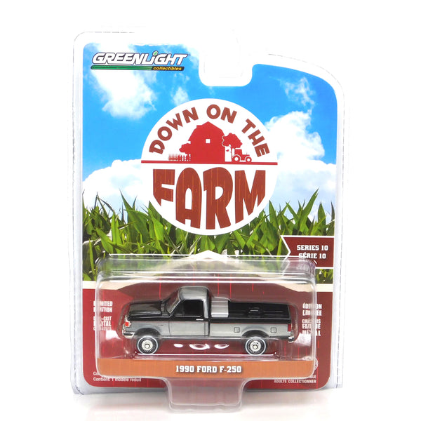 Raw Finish Down on the Farm 48100E 1990 Ford F-250 with Tool Box 1:64 Diecast