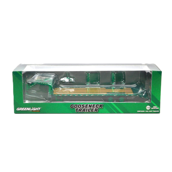 Green Machine Hobby Exclusive 30521 Gooseneck Trailer Lime Green 1:64 Scale Diecast