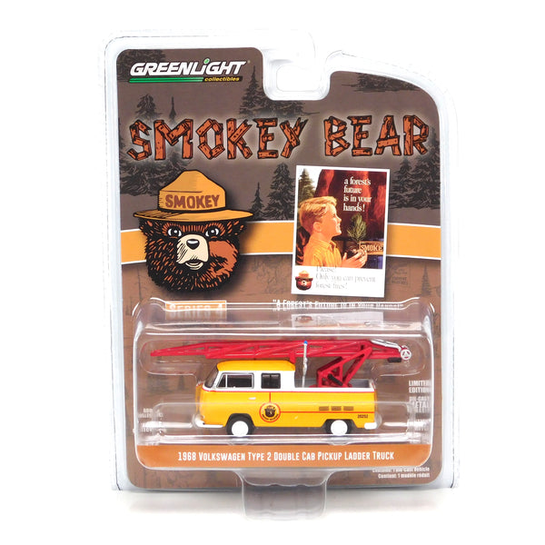 Smokey Bear 38070B 1968 Volkswagen Type 2 Double Cab 1:64 Diecast