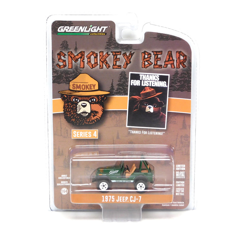 Smokey Bear 38070C 1975 Jeep CJ-7 1:64 Diecast