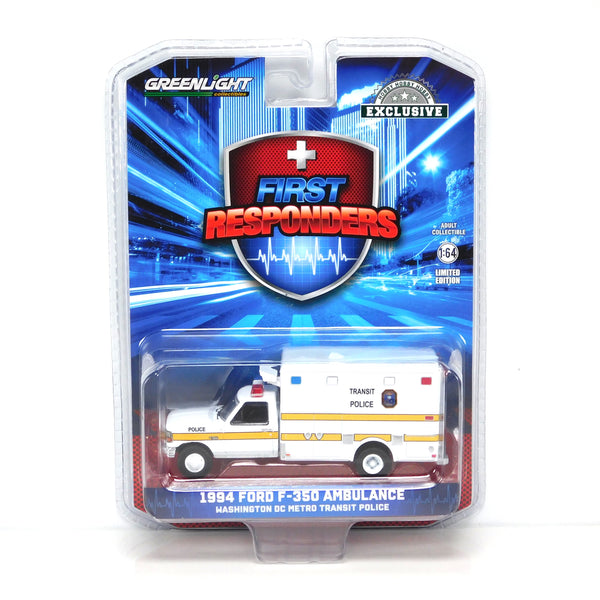 Hobby Exclusive 67069 1994 Ford F-350 Ambulance Washington DC Police 1:64 Diecast