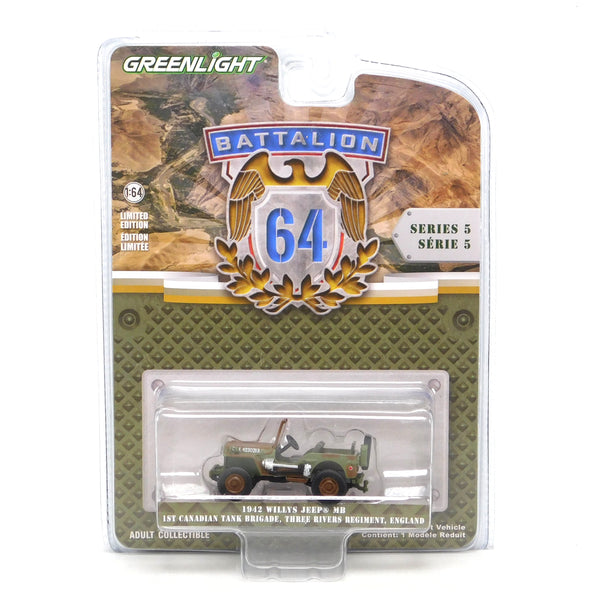 1942 Willys MB Jeep Canadian Tank Brigade 1:64 Diecast Battalion 64