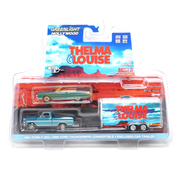 1966 Ford Thunderbird & 1967 F-250 Thelma & Louise 1:64 Diecast Hollywood Hitch & Tow