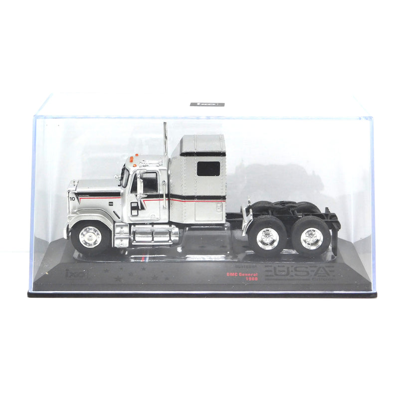 1980 GMC General Silver w/ Black & Red Stripes 1:64 Diecast