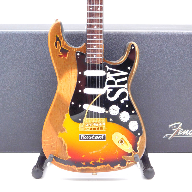Axe Heaven Stevie Ray Vaughan SRV Custom Fender Stratocaster Miniature Guitar Replica