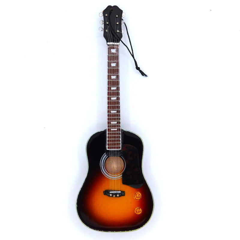 Axe Heaven Sunburst Acoustic Holiday Ornament Miniature Guitar Replica
