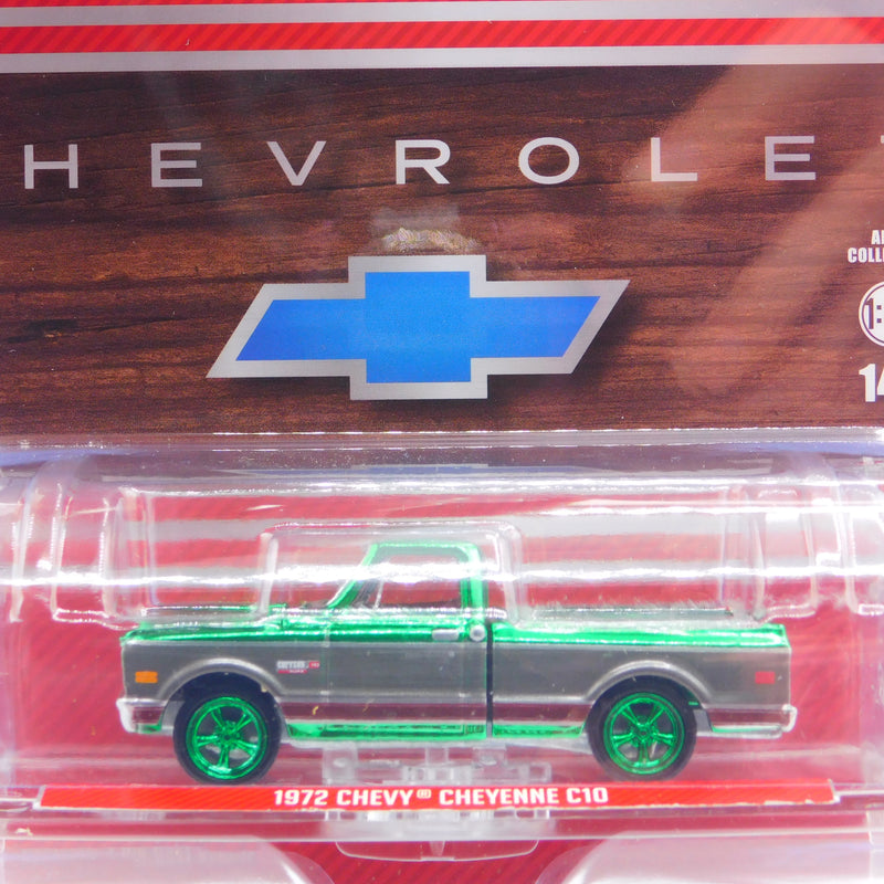 Green Machine 1972 Chevy Cheyenne C10 Short Bed Red 1:64 Diecast Hobby Exclusive