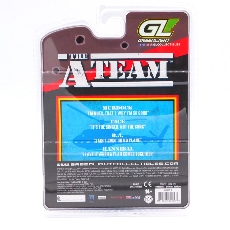Green Machine Hollywood 44865F 1983 GMC Vandura Weathered Version The A-Team 1:64 Diecast